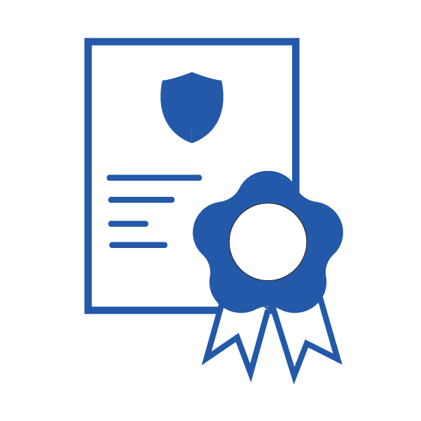 blue certificate icon