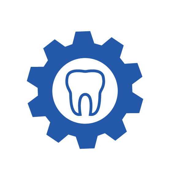 tooth in blue gear icon